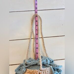 Crochet Hanging Plant Green Multicolor Monstera Boho Home Decor